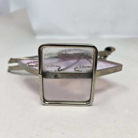 Pink Stain Glass Angel Holding A Violin Metal & Glass Figurine **FLAW** - Picture 6 of 10